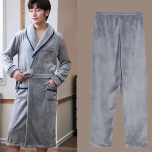 Peignoir De Bain Homme Gris Douillet