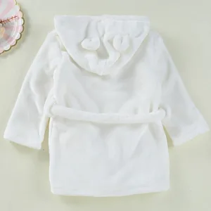 Peignoir Enfant À Capuche Blanc