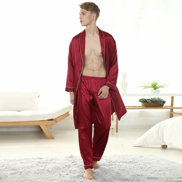 Peignoir Homme Rouge Satin