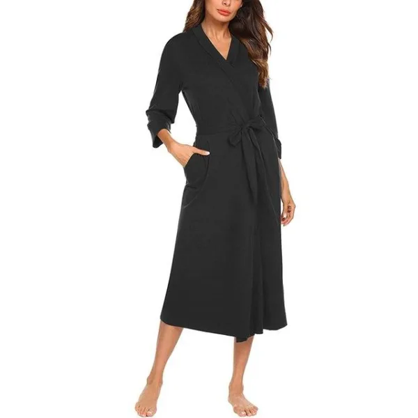 Peignoir Coton Femme Noir.jpg