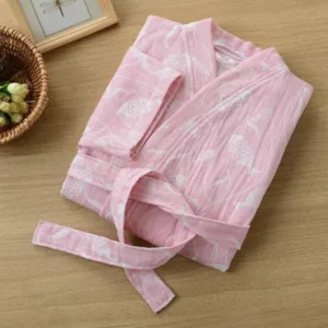Peignoir Femme Coton Rose