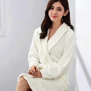 Peignoir De Bain Femme Blanc Polaire