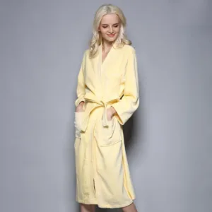 Peignoir Femme Éponge Jaune