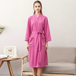 Peignoir Femme Coton Gaufré