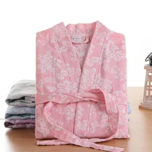 Peignoir Femme Coton Rose