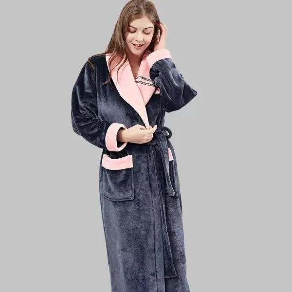 Peignoir Femme Gris et Rose en Polaire.jpg