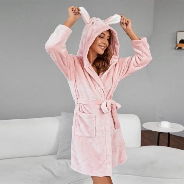 peignoir femme motif lapin
