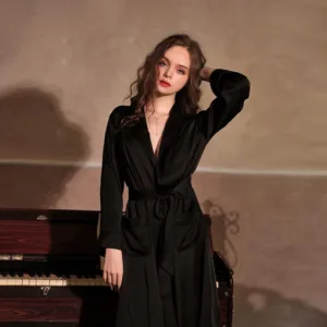 Peignoir Léger Noir Femme