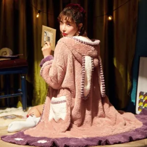 peignoir en pilou pour femme