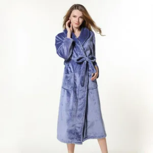 Peignoir Femme Polaire Bleu