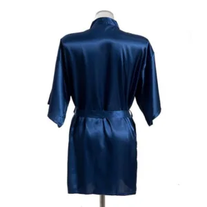 Peignoir Femme Satin Bleu