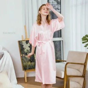 Peignoir Satin Long
