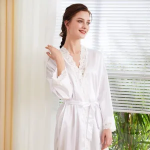 Peignoir Femme Satin Mi Long