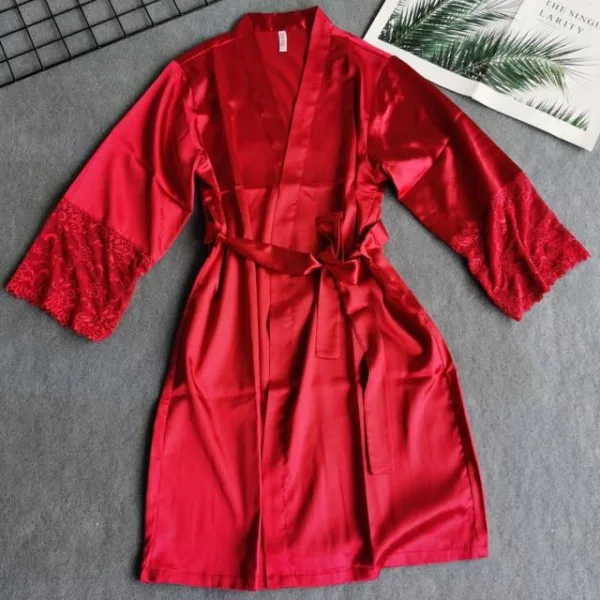 Peignoir Satin mi Long Femme Rouge.jpg