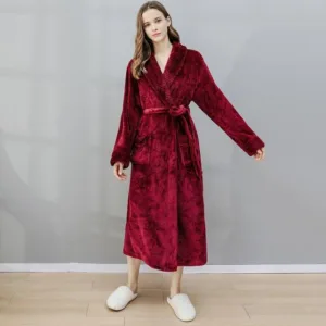 Peignoir Femme Velours Rouge