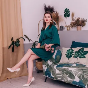 Peignoir Femme Vert Émeraude