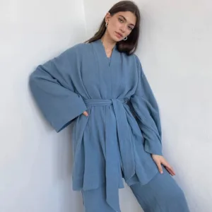 Peignoir De Bain Femme Bleu Foncé