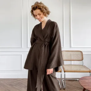 Peignoir De Bain Femme Marron