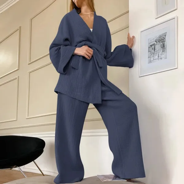 Restve Cotton Women s Nightgown 2 Pieces Set Drop Sleeves Robe Trouser Suits Flare Female Pajamas.jpg 640x640 c99ef11d 8e01 4b7d b4fe aaf7cb17e78b.jpg