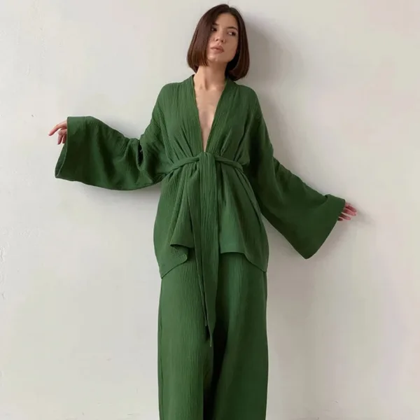 Restve Cotton Women s Nightgown 2 Pieces Set Drop Sleeves Robe Trouser Suits Flare Female Pajamas 14b6c967 0bd0 4109 839a 96ddf8ea9cc5.jpg