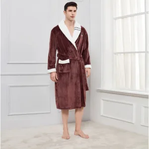 Peignoir Homme Polaire Brun