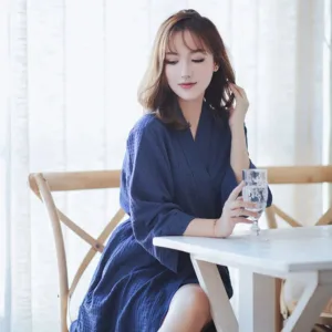Peignoir Femme Bleu Foncé