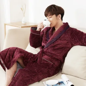 Peignoir Homme Luxe Bordeaux
