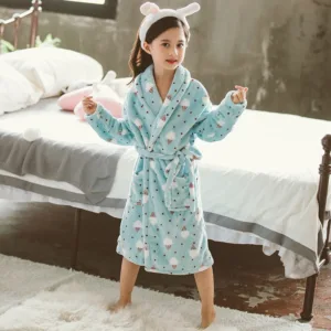 Peignoir Fille Bleu Glaces