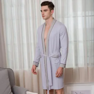 Peignoir Homme Coton Bicolore