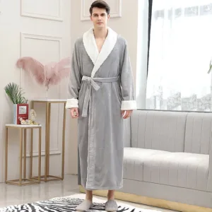 Peignoir Polaire Homme Gris