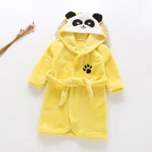 Peignoir Bébé Panda Jaune