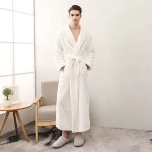 Peignoir Homme Nid D'abeille Blanc