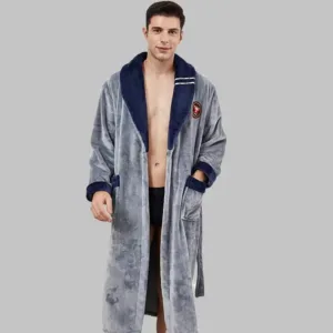 Peignoir En Polaire Gris Pour Homme