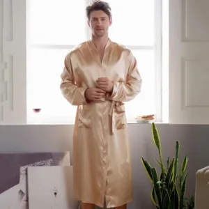 Peignoir Satin Homme Champagne