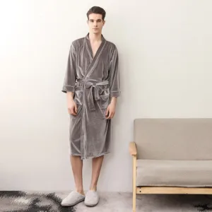 Peignoir Homme Velours Éponge