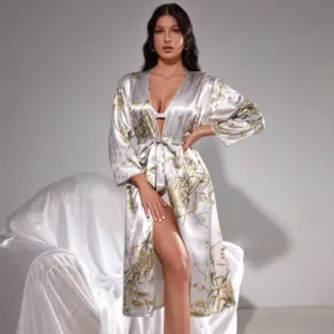 Peignoir Femme Kimono Imprimé Fleuri