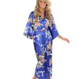 Peignoir Femme Kimono Bleu