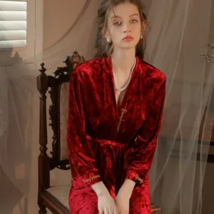 Peignoir Femme Kimono En Velours