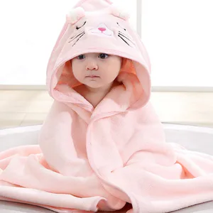 Cape De Bain Bébé Chat Rose