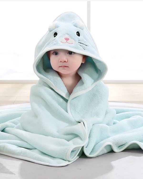 Cape de bain bebe chien bleu 0 3 ans 1jpg