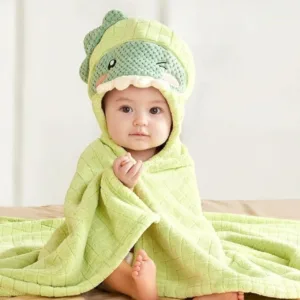 Cape De Bain Bébé Dinosaure Vert