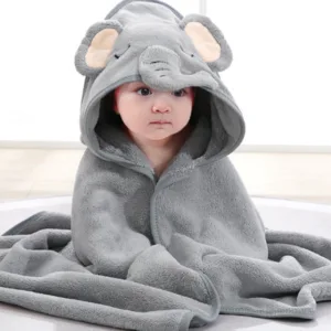 Cape De Bain Bébé Éléphant Gris