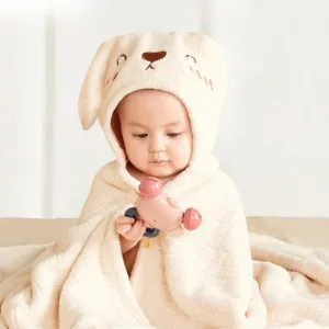 Cape De Bain Bébé Lapin Blanc