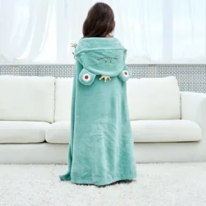 Cape De Bain Enfant Grenouille Bleu