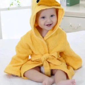 Peignoir Bébé Canard Jaune En Coton