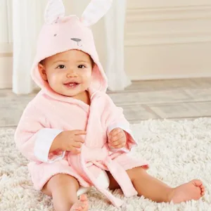 Peignoir Bébé Lapin Rose En coton